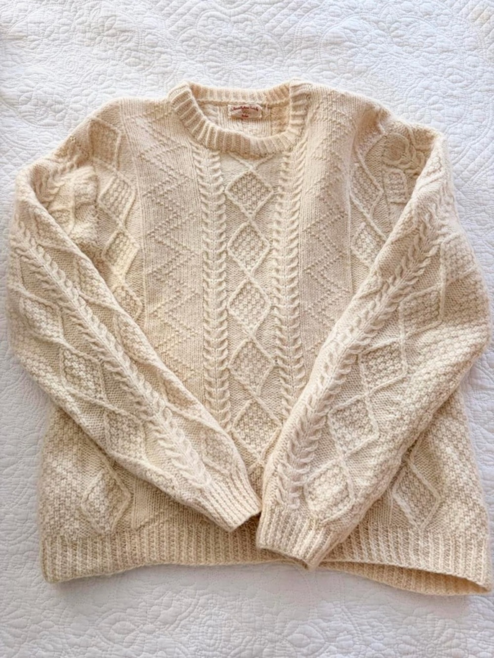 Handmade Cream Cable Knit Sweater